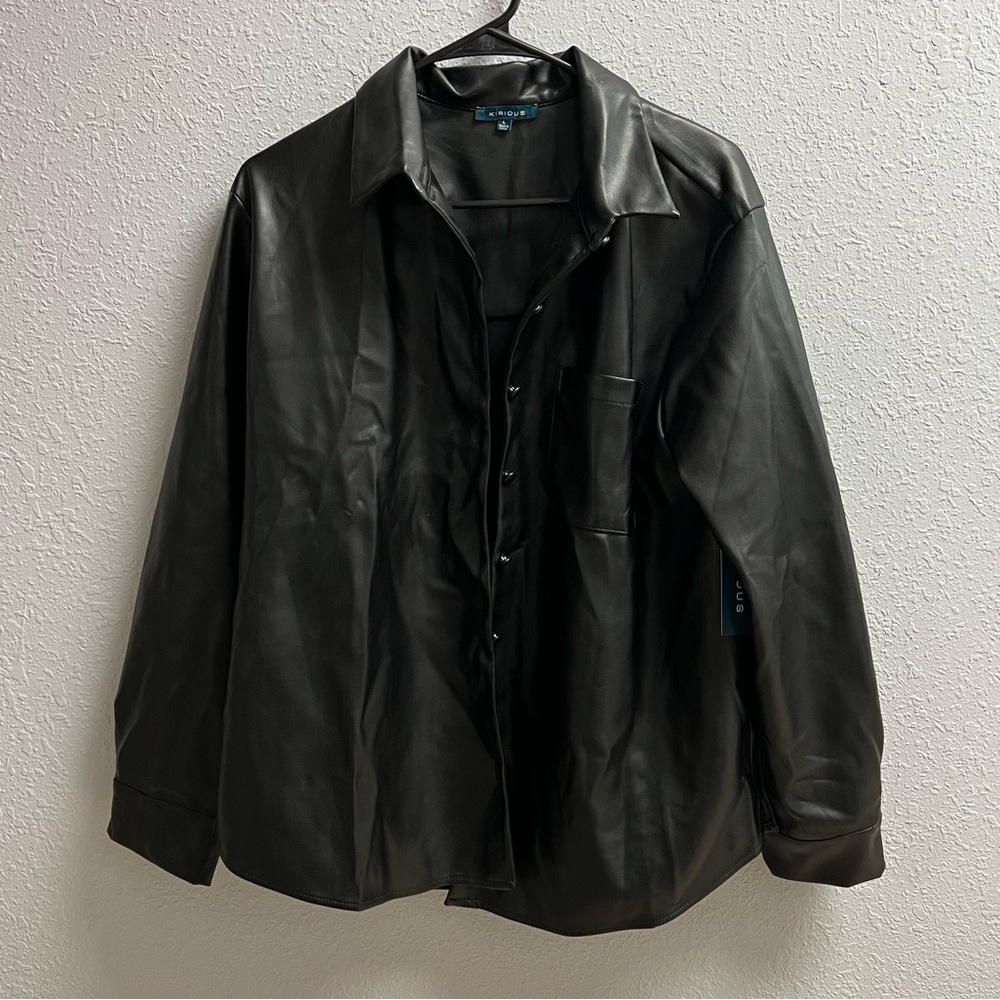 Leather dress shirt
